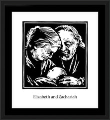 Wall Frame Black - St. Elizabeth and Zachariah by J. Lonneman