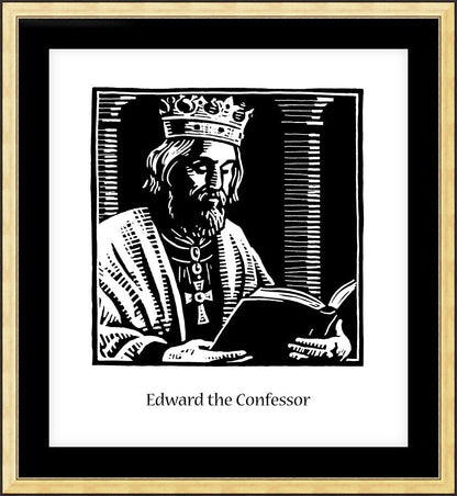 Wall Frame Gold, Matted - St. Edward the Confessor by J. Lonneman