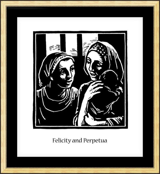 Wall Frame Gold, Matted - Sts. Felicity and Perpetua by J. Lonneman