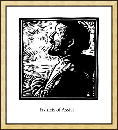 Wall Frame Gold - St. Francis of Assisi by J. Lonneman