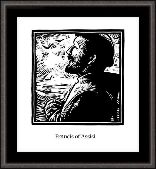 Wall Frame Espresso, Matted - St. Francis of Assisi by J. Lonneman