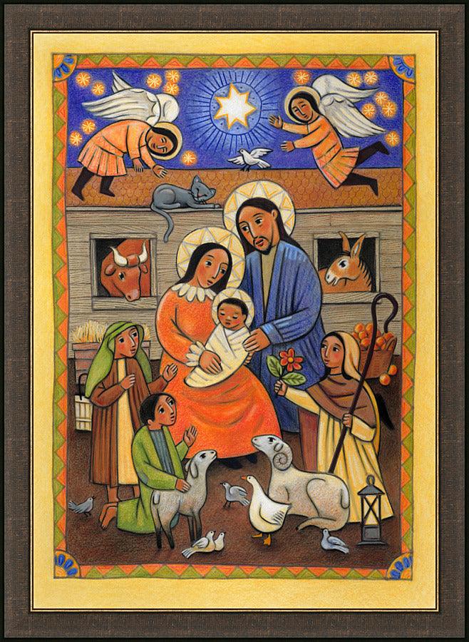 Wall Frame Espresso - Folk Nativity by Julie Lonneman - Trinity Stores