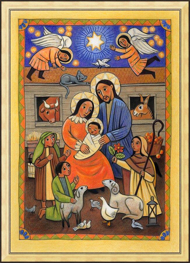 Framed Christmas Picture, Nativity, 16” x 20, Canvas