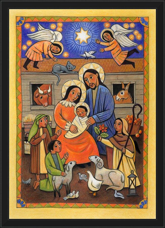 Wall Frame Black - Folk Nativity by Julie Lonneman - Trinity Stores