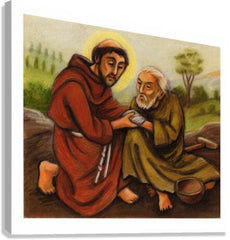 Canvas Print - St. Francis and Lepers by J. Lonneman