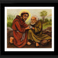 Wall Frame Black, Matted - St. Francis and Lepers by J. Lonneman