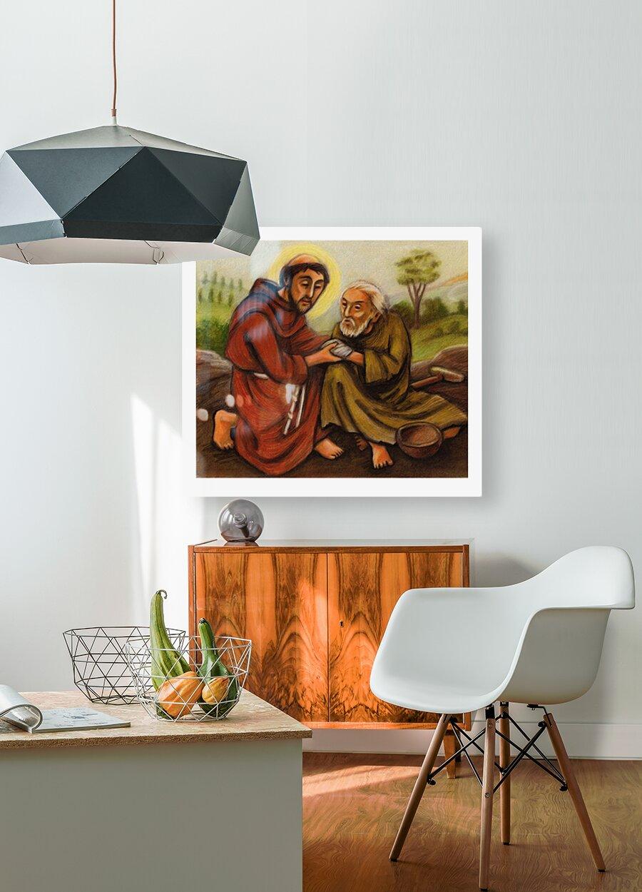 Metal Print - St. Francis and Lepers by Julie Lonneman - Trinity Stores