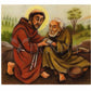 Wall Frame Gold, Matted - St. Francis and Lepers by J. Lonneman