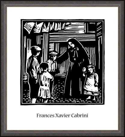 Wall Frame Espresso - St. Frances Xavier Cabrini by J. Lonneman