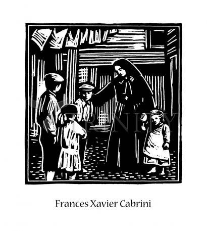 Wall Frame Black, Matted - St. Frances Xavier Cabrini by J. Lonneman