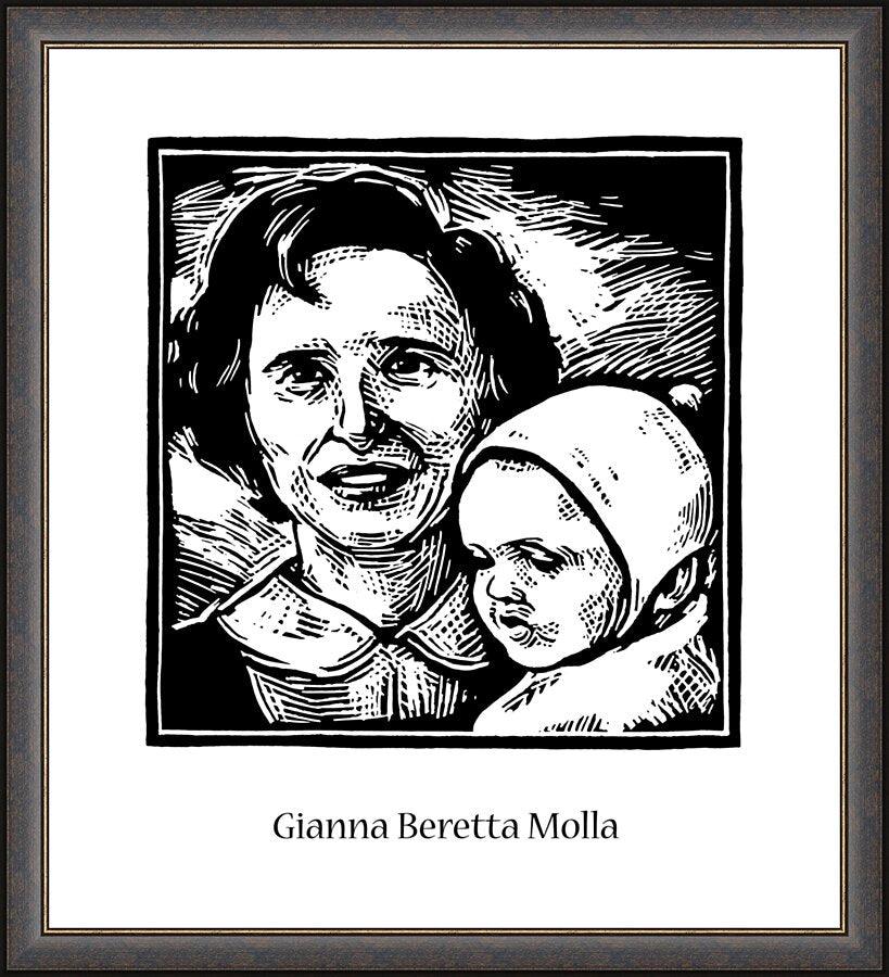 Wall Frame Espresso - St. Gianna Beretta Molla by J. Lonneman