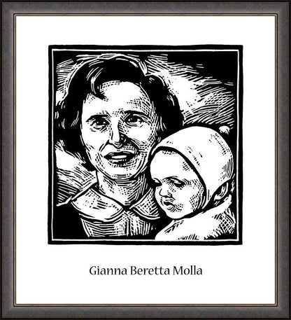 Wall Frame Espresso - St. Gianna Beretta Molla by Julie Lonneman - Trinity Stores