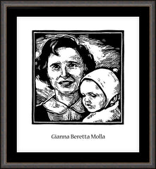 Wall Frame Espresso - St. Gianna Beretta Molla by J. Lonneman