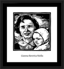 Wall Frame Black - St. Gianna Beretta Molla by J. Lonneman