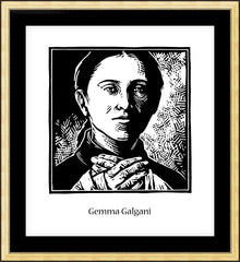 Wall Frame Gold - St. Gemma Galgani by J. Lonneman
