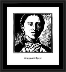 Wall Frame Black - St. Gemma Galgani by J. Lonneman