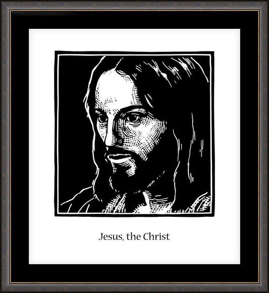 Wall Frame Espresso, Matted - Jesus, the Christ by J. Lonneman