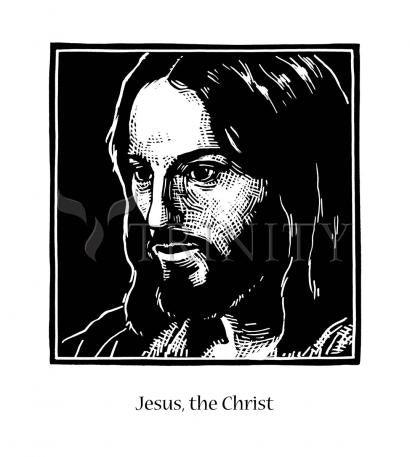 Wall Frame Black, Matted - Jesus, the Christ by J. Lonneman