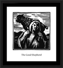 Wall Frame Black - Good Shepherd by J. Lonneman