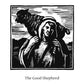 Wall Frame Espresso, Matted - Good Shepherd by J. Lonneman