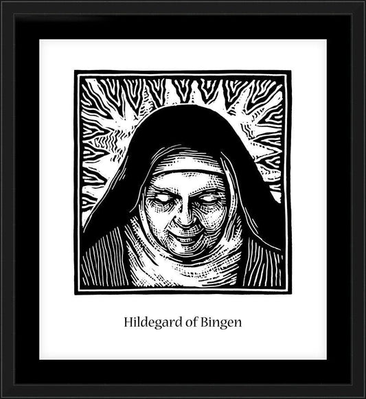 Wall Frame Black, Matted - St. Hildegard of Bingen by J. Lonneman