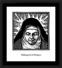 Wall Frame Black - St. Hildegard of Bingen by J. Lonneman