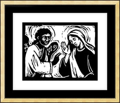 Wall Frame Gold - Hail, O Favored One by J. Lonneman