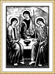 Wall Frame Gold - Holy Visitors (After Rublev) by J. Lonneman