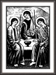Wall Frame Espresso - Holy Visitors (After Rublev) by J. Lonneman
