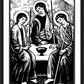 Wall Frame Black, Matted - Holy Visitors (After Rublev) by Julie Lonneman - Trinity Stores