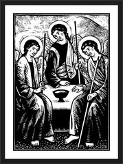 Wall Frame Black - Holy Visitors (After Rublev) by J. Lonneman
