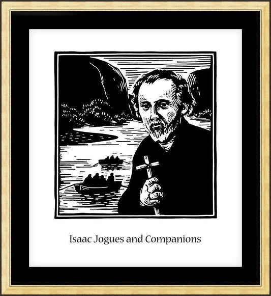 Wall Frame Gold, Matted - St. Isaac Jogues and Companions by J. Lonneman