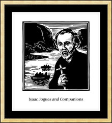 Wall Frame Gold - St. Isaac Jogues and Companions by J. Lonneman