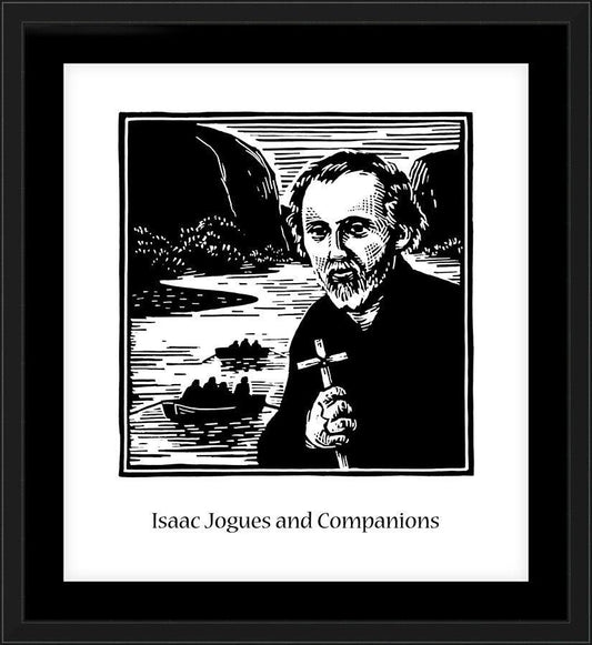 Wall Frame Black, Matted - St. Isaac Jogues and Companions by J. Lonneman