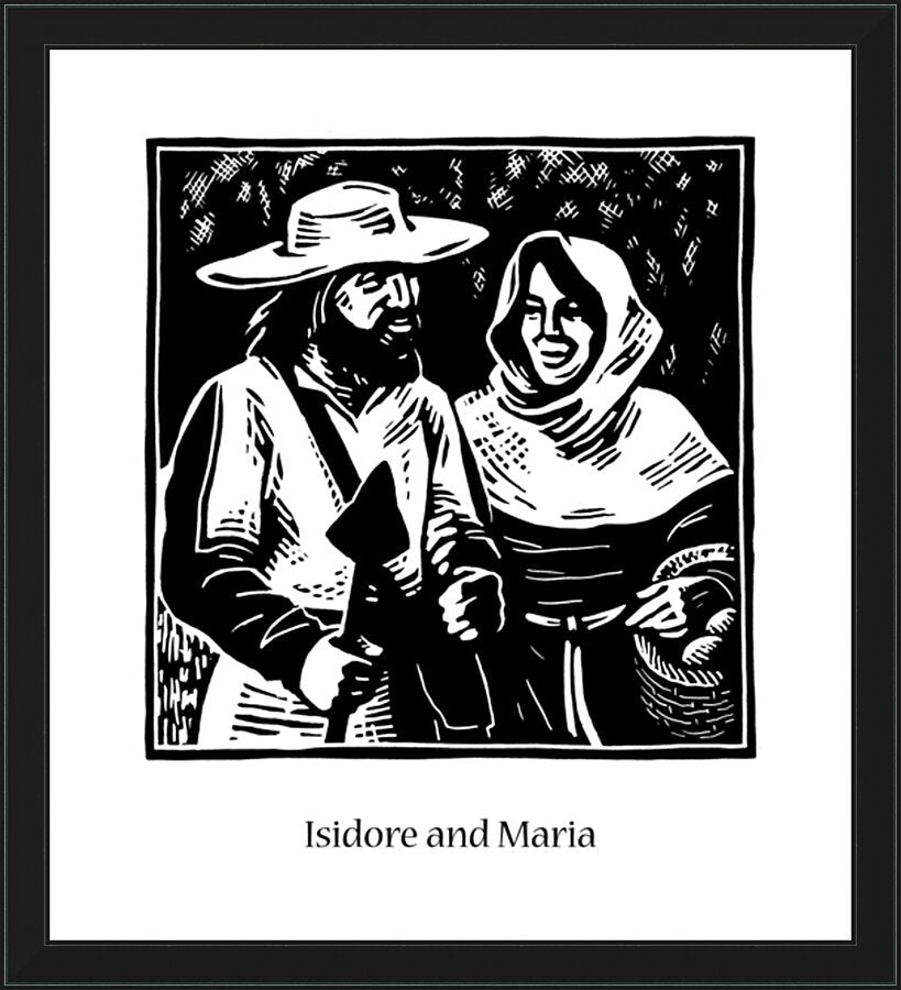 Wall Frame Black - Sts. Isidore and Maria by J. Lonneman