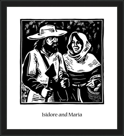 Wall Frame Black - Sts. Isidore and Maria by J. Lonneman