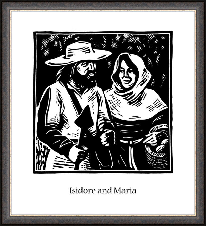 Wall Frame Espresso - Sts. Isidore and Maria by J. Lonneman