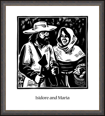 Wall Frame Espresso - Sts. Isidore and Maria by J. Lonneman