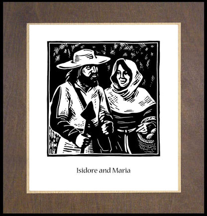Sts. Isidore and Maria - Wood Plaque Premium