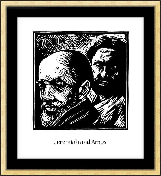 Wall Frame Gold, Matted - Jeremiah and Amos by J. Lonneman
