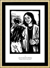 Wall Frame Gold - Women's Stations of the Cross 01 - Jesus is Anointed in Bethany by J. Lonneman
