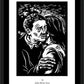 Wall Frame Black, Matted - Scriptural Stations of the Cross 02 - Judas Betrays Jesus by J. Lonneman