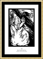 Wall Frame Gold - Women's Stations of the Cross 03 - Jesus Carries the Cross by J. Lonneman