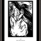 Wall Frame Espresso, Matted - Women's Stations of the Cross 03 - Jesus Carries the Cross by Julie Lonneman - Trinity Stores
