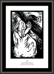 Wall Frame Espresso - Women's Stations of the Cross 03 - Jesus Carries the Cross by J. Lonneman