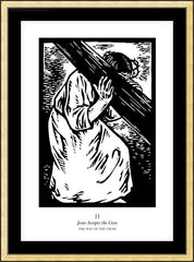 Wall Frame Gold - Traditional Stations of the Cross 02 - Jesus Accepts the Cross by J. Lonneman