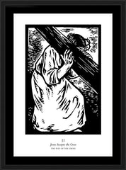 Wall Frame Black - Traditional Stations of the Cross 02 - Jesus Accepts the Cross by J. Lonneman