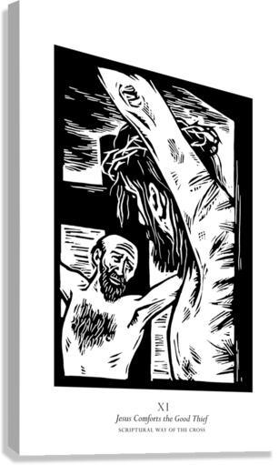 Canvas Print - Scriptural Stations of the Cross 11 - Jesus Comforts the Good Thief by Julie Lonneman - Trinity Stores