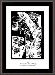 Wall Frame Espresso - Scriptural Stations of the Cross 11 - Jesus Comforts the Good Thief by J. Lonneman