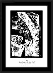 Wall Frame Black - Scriptural Stations of the Cross 11 - Jesus Comforts the Good Thief by J. Lonneman